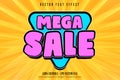 Mega sale text, shopping style editable text effect Royalty Free Stock Photo