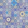 Mega seamless patchwork pattern from colorful Moroccan tiles Royalty Free Stock Photo