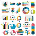 Mega Set of business 3D design graphs, charts, templates, schemes. Royalty Free Stock Photo