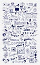 Mega set of business and finance hand drawn doodle elements