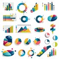 Mega set of charts, graphs, circle charts. Royalty Free Stock Photo