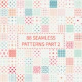 Mega set of 88 colorful geometric universal different seamless decorative patterns. Wrapping paper. Scrapbook paper