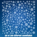Mega Set of 260 different snowflakes. EPS 10 vector