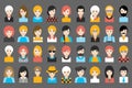 Mega set of diverse people heads, avatars. Different clothes, hair styles.