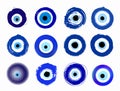 Mega set of grunge hand drawn Turkish evil eye. Mandala greek evil eye. Symbol of protection in Greece, Cyprus. Amulet from evil Royalty Free Stock Photo