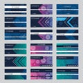 Mega Set of 36 Header, Card or Banner Designs with Abstract Colorful Minimalist Geometric Pattern Backgrounds Royalty Free Stock Photo