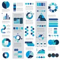 Mega set of infographics elements charts, graphs, circle charts, diagrams, speech bubbles. Royalty Free Stock Photo