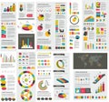 Mega set of infographics elements charts, graphs. Royalty Free Stock Photo