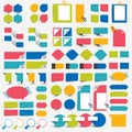 Mega set infographics flat design elements, schemes, charts, buttons, speech bubbles, stickers. Royalty Free Stock Photo