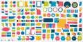 Mega set infographics flat design elements, schemes, charts, buttons, speech bubbles, stickers. Royalty Free Stock Photo