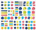 Mega set of infographics flat design elements, schemes, charts, buttons, speech bubbles, stickers. Royalty Free Stock Photo