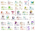 Mega set of letter logos