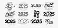 Mega set of logos 2025 Happy New Year text design