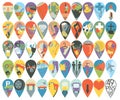 Mega set of 49 map pins