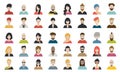 Mega set of persons, avatars, people heads  different nationality in flat style. Royalty Free Stock Photo