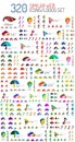 Mega set of 320 similar web universal icon and