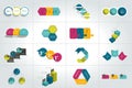 Mega set of 3 steps infographic templates, diagrams, graph, presentations, chart.