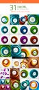Mega set of swirl circles abstract backgrounds Royalty Free Stock Photo