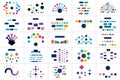 Mega set of various  flowcharts schemes, diagrams, mind maps. Vector infographic Royalty Free Stock Photo