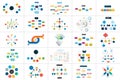 Mega set of various flowcharts schemes, diagrams. Simply color editable. Infographics elements