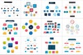 Mega set of various flowcharts schemes, diagrams. Simply color editable.