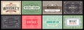 Mega set of 8 vintage labels. Vector layered Royalty Free Stock Photo