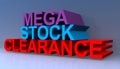 Mega stock clearance on blue Royalty Free Stock Photo