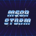 Mega Storm retro neon logo.