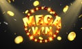 Mega win Casino Luxury vip invitation with confetti Celebration Royalty Free Stock Photo