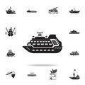 mega yacht with a helicopter icon. Detailed set of ship icons. Premium graphic design. One of the collection icons for websites,