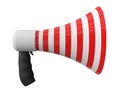 Megafone with red and white stripes design. Royalty Free Stock Photo