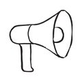 Megafone storage doodle icon Royalty Free Stock Photo