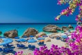 Megali Petra, beach on the Ionian sea in Lefkada island, Greece Royalty Free Stock Photo