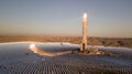 The Megalim solar power station in the Negev desert in Israel. The Megalim concentrated solar power and thermal electric power pla