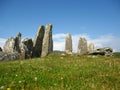 Cairnholy Cairns Megalithic Burial Site above Wigtown Bay on Solway Coast, Southern Scotland, Great Britain Royalty Free Stock Photo