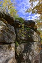 Megalithic laying of stone walls in the Kamenny Gorod tract Perm Territory, Russia