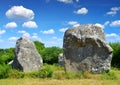Megalithic monuments menhirs in Carnac Royalty Free Stock Photo