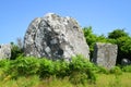 Megalithic monuments menhirs in Carnac Royalty Free Stock Photo