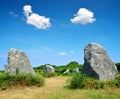 Megalithic monuments menhirs in Carnac Royalty Free Stock Photo