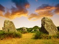 Megalithic monuments menhirs in Carnac Royalty Free Stock Photo