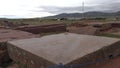 Megalithic stone plates at ancient ruins of Puma Punku