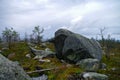 Megalithic stone -`seid`, on mountain Vottovaara, Karelia, Russiastone -