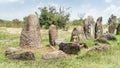 Megalithic Tiya stone pillars, a UNESCO World Heritage Site near, Ethiopia. Royalty Free Stock Photo