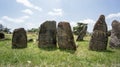 Megalithic Tiya stone pillars, a UNESCO World Heritage Site near, Ethiopia. Royalty Free Stock Photo