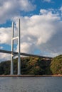 Megami Bridge spans the Bay of Nagasaki, Japan