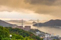 Megami Bridge spans the Bay of Nagasaki, Japan