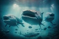 Megamouth Shark Fish Underwater Lush Nature by Generative AI