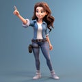 Megan: A Witty And Clever 2d Cartoon Character In Jeans Royalty Free Stock Photo