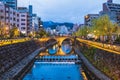 Meganebashi or Spectacles Bridge, megane bridge, in nagasaki Royalty Free Stock Photo