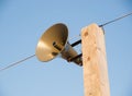 Megaphone against blue sky Royalty Free Stock Photo